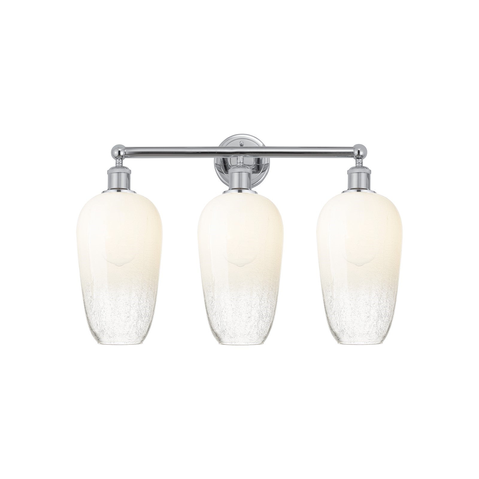 Innovations Brookhaven Flute 25in 3-Light Bath Vanity | Polished Chrome Steel and Cast Brass with Opal Glass Shades | Model 616-3W-PC-G484-7OP
