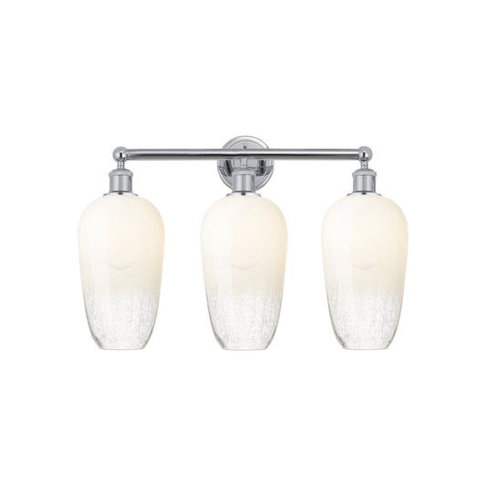 Innovations Brookhaven Flute 25in 3-Light Bath Vanity | Polished Chrome Steel and Cast Brass with Opal Glass Shades | Model 616-3W-PC-G484-7OP