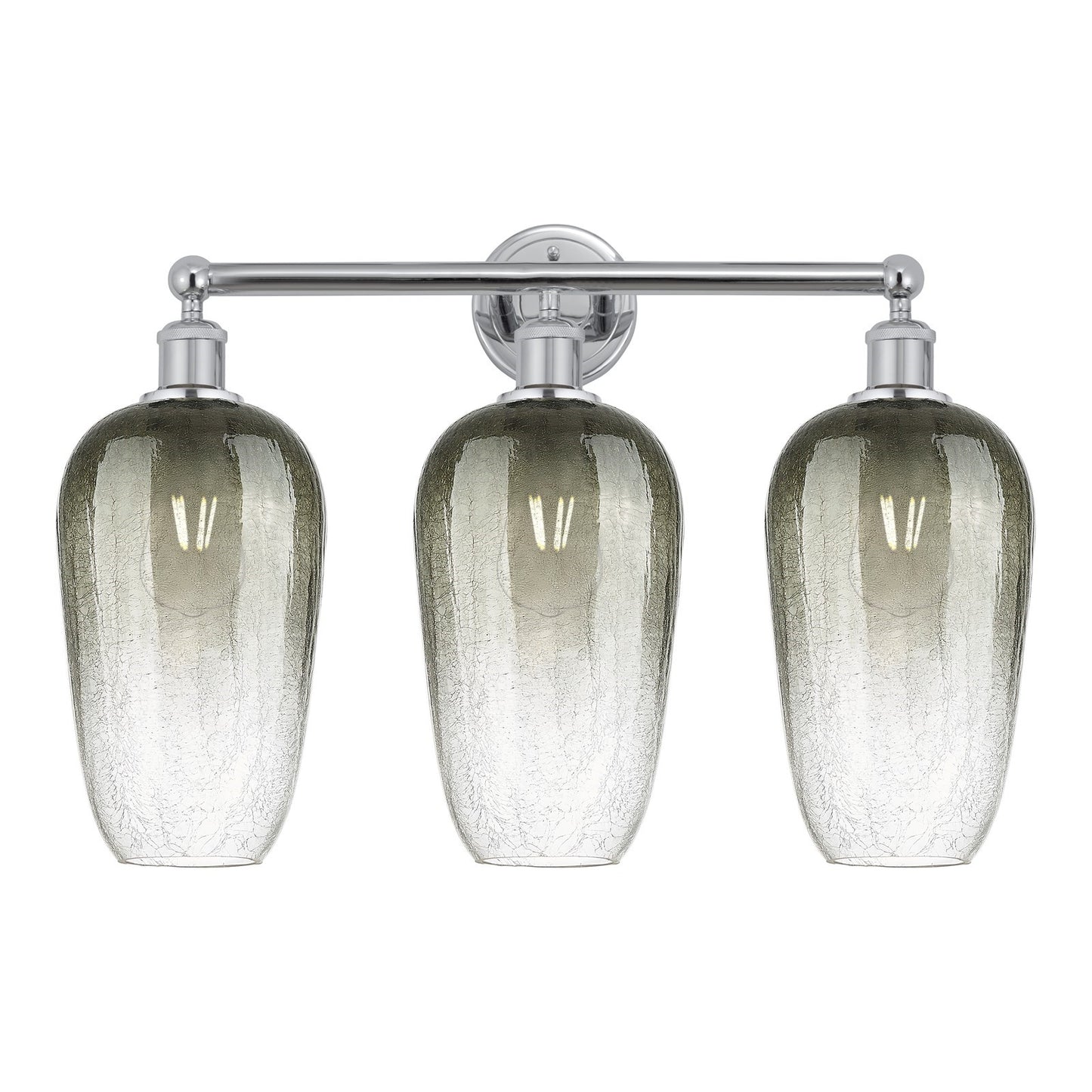 Innovations Brookhaven Flute 25in 3-Light Bath Vanity | Industrial Modern Polished Chrome and Slate Glass | Bathroom & Powder | Model 616-3W-PC-G484-7SL