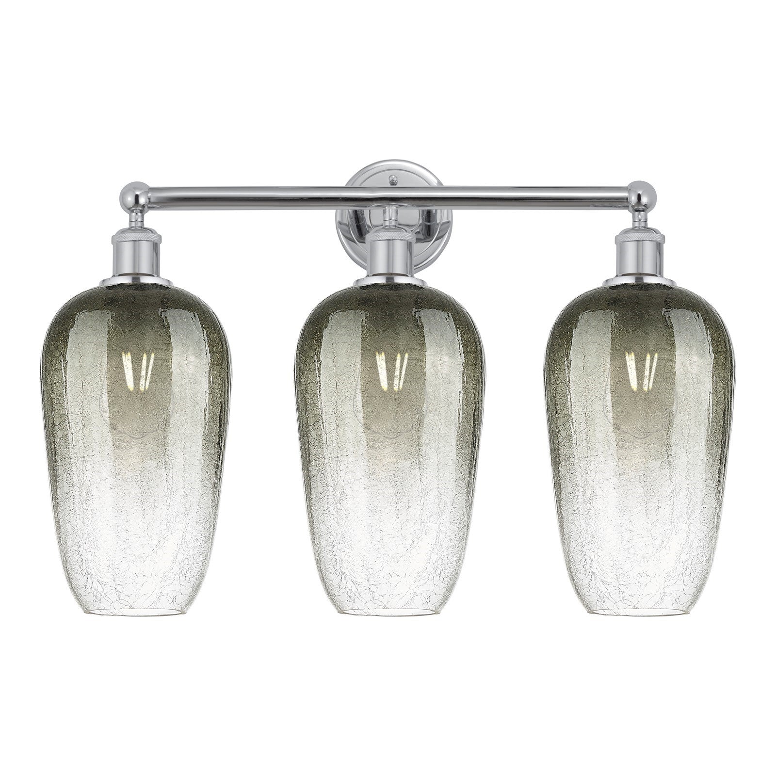 Innovations Brookhaven Flute 25in 3-Light Bath Vanity | Industrial Modern Polished Chrome and Slate Glass | Bathroom & Powder | Model 616-3W-PC-G484-7SL