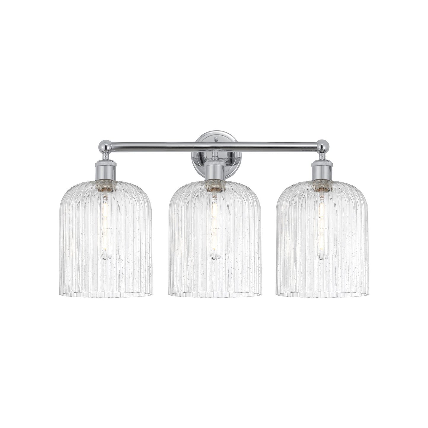 Innovations Bridal Veil 23in 3-Light Bath Vanity | Art Nouveau Polished Chrome and Seedy Ribbed Glass | Bathroom Vanity | 23 x | Model 616-3W-PC-G559-8SDY