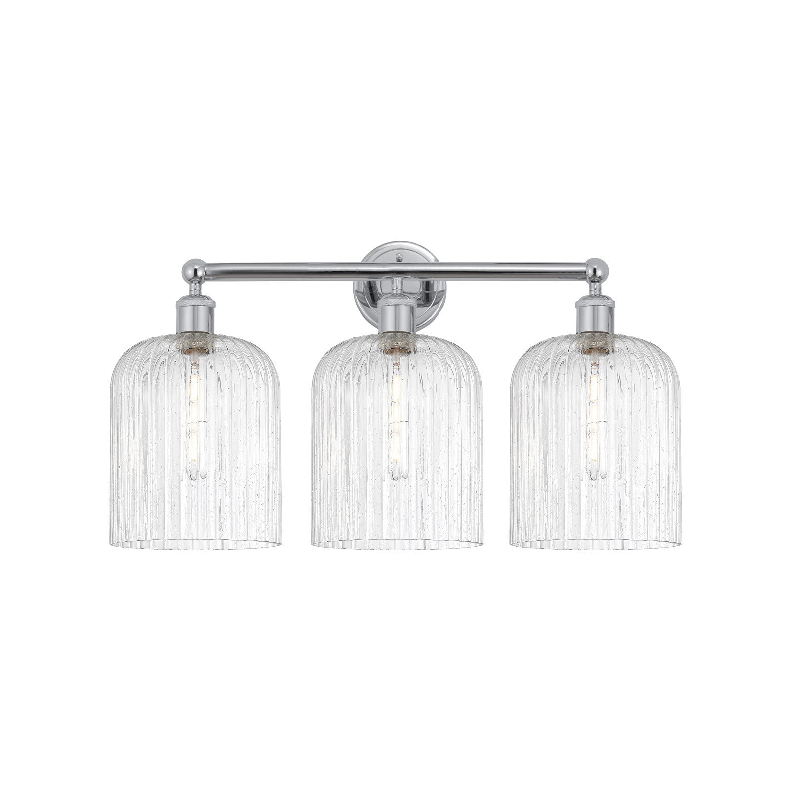 Innovations Bridal Veil 23in 3-Light Bath Vanity | Art Nouveau Polished Chrome and Seedy Ribbed Glass | Bathroom Vanity | 23 x | Model 616-3W-PC-G559-8SDY