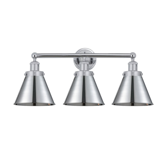Innovations Appalachian 26in 3-Light Bath Vanity | Industrial Polished Chrome Steel and Cast Brass with Polished Chrome Metal | Model 616-3W-PC-M13-PC