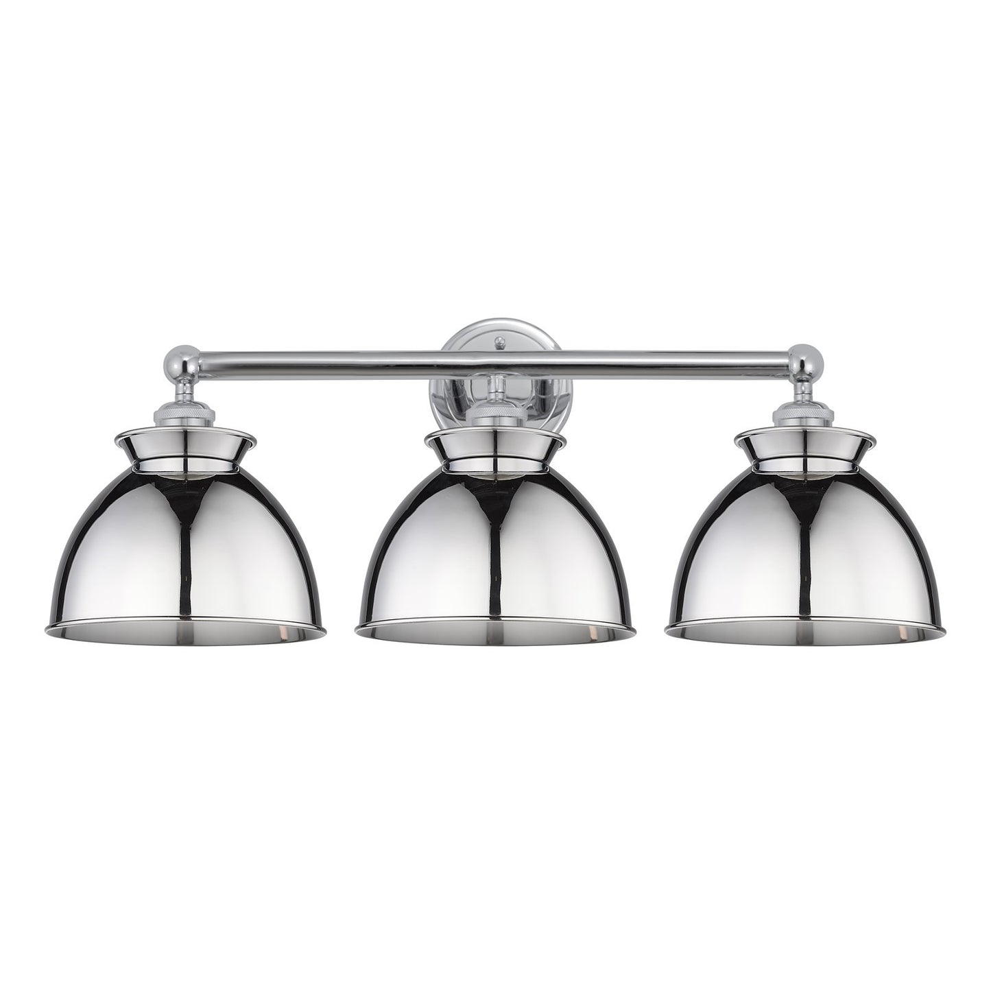 Innovations Adirondack 26in 3-Light Bath Vanity Light | Industrial Farmhouse Polished Chrome Steel and Metal Dome Shade | Model 616-3W-PC-M14-PC