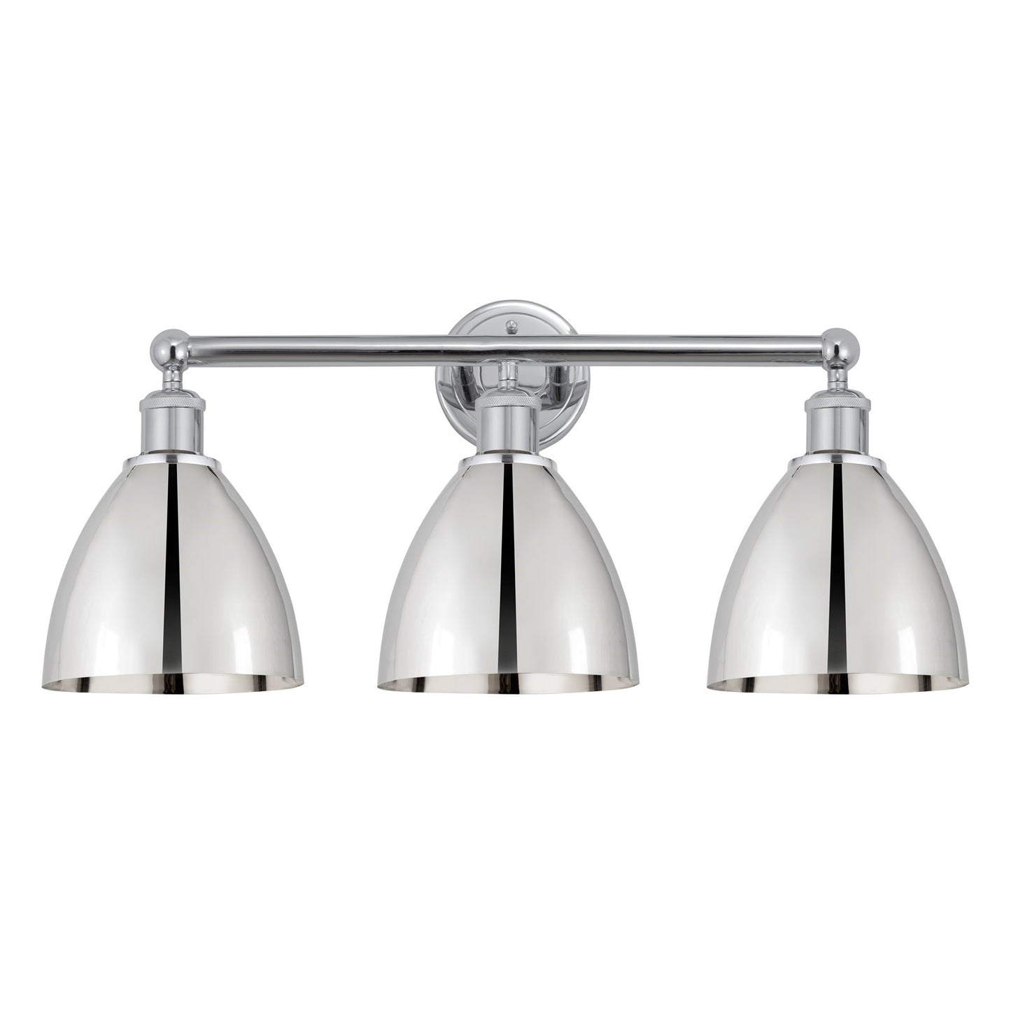 Innovations Bristol 26in 3-Light Bath Vanity Light | Industrial Farmhouse Polished Chrome and Metal Shade | Bathroom Vanity | Model 616-3W-PC-MBD-75-PC