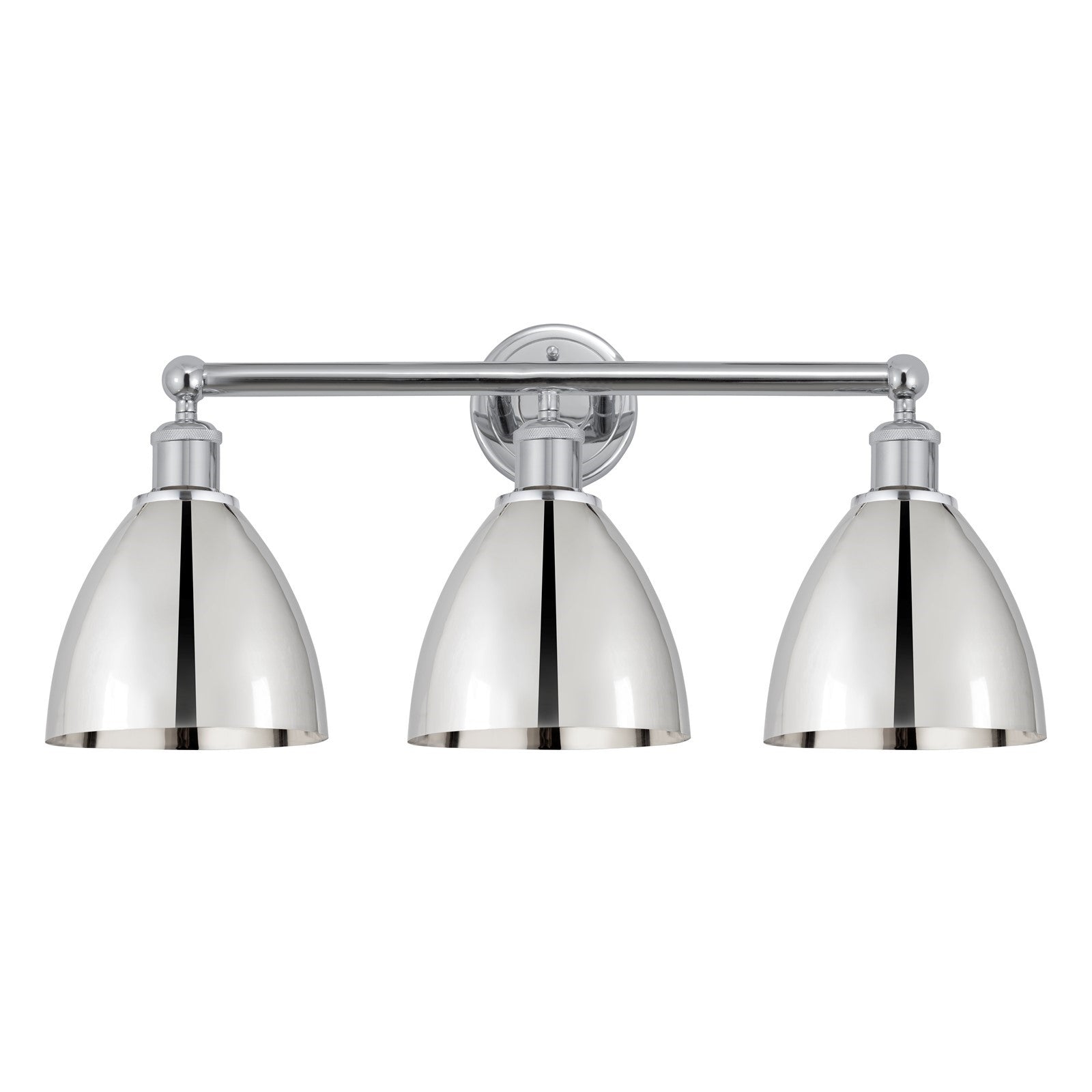 Innovations Bristol 26in 3-Light Bath Vanity Light | Industrial Farmhouse Polished Chrome and Metal Shade | Bathroom Vanity | Model 616-3W-PC-MBD-75-PC