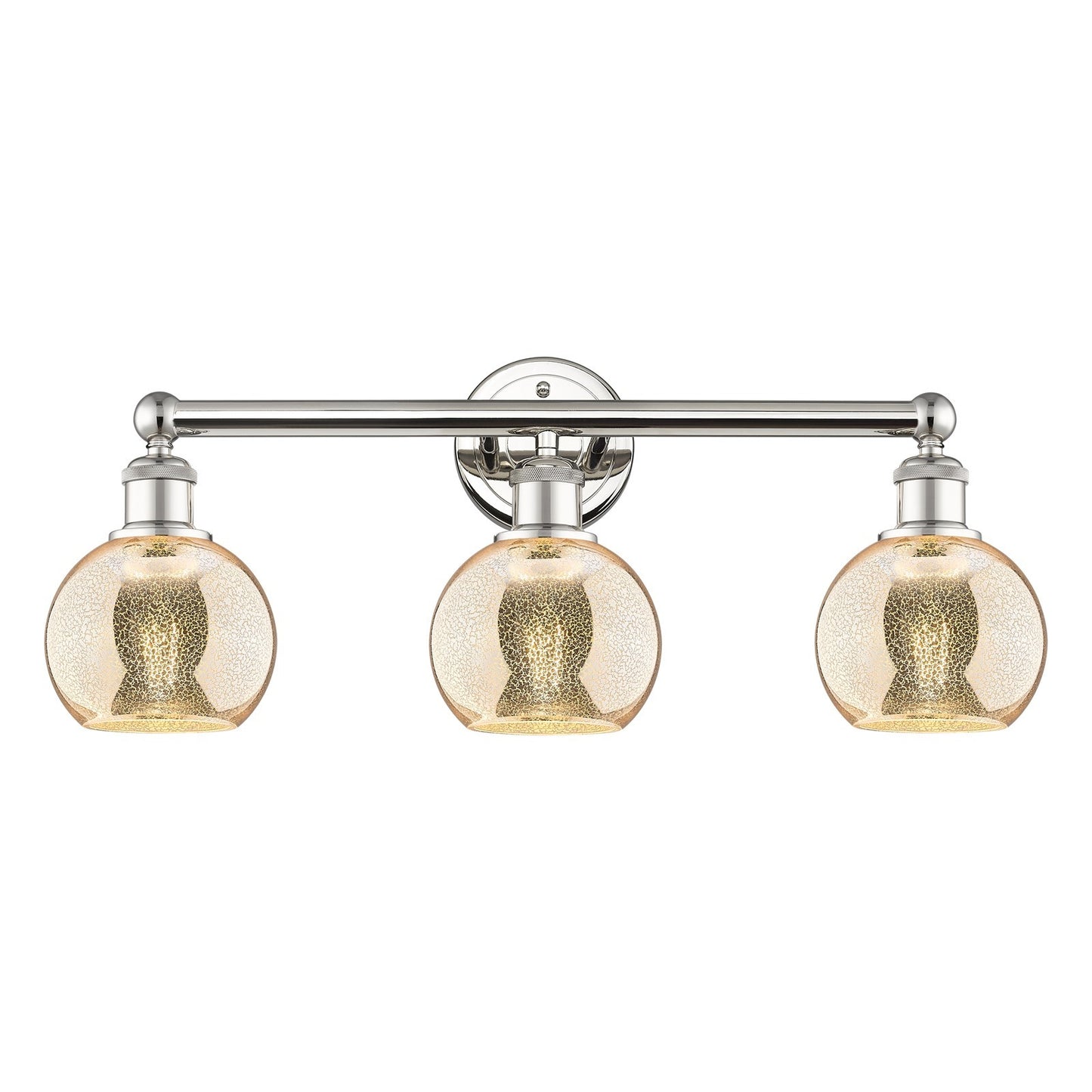 Innovations Athens 24in 3-Light Bath Vanity | Industrial Polished Nickel Steel and Mercury Glass | Bathroom Vanity | 23.88 x 7.44 | Model 616-3W-PN-G128-6