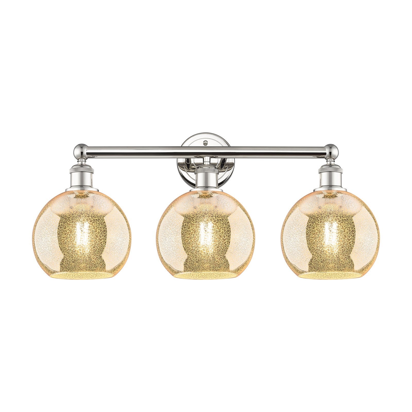 Innovations Athens 26in 3-Light Bath Vanity Light | Industrial Polished Nickel and Mercury Glass | Bathroom Vanity | 26 x 12.25 x | Model 616-3W-PN-G128-8