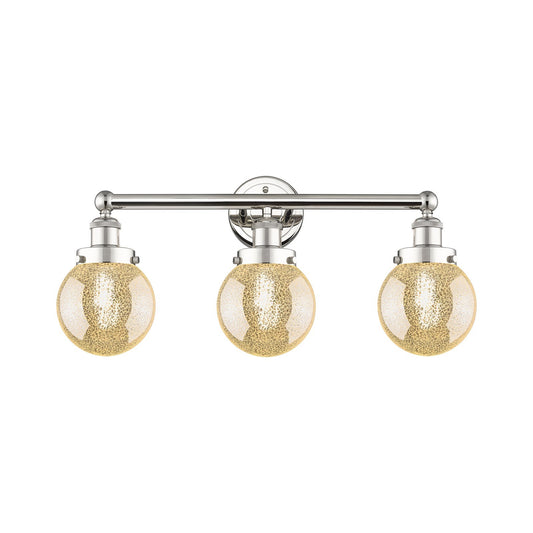 Innovations Beacon 24in 3-Light Bath Vanity Light | Industrial Polished Nickel and Mercury Glass | Bathroom Vanity & Powder Room | Model 616-3W-PN-G208-6