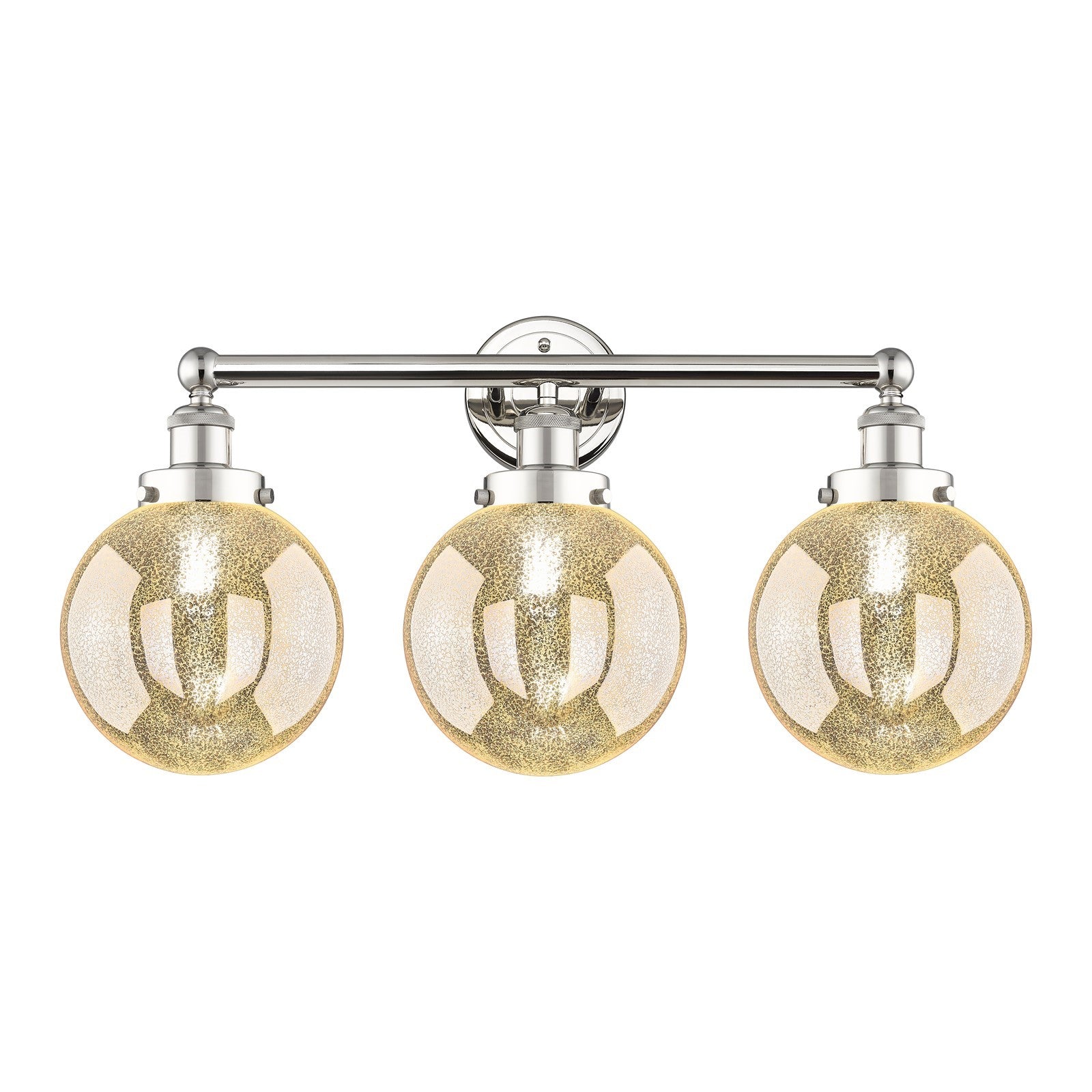 Innovations Beacon 26in 3-Light Bath Vanity Light | Industrial Polished Nickel and Mercury Glass | Bathroom Vanity & Powder Room | Model 616-3W-PN-G208-8