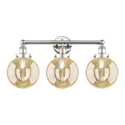 Innovations Beacon 26in 3-Light Bath Vanity Light | Industrial Polished Nickel and Mercury Glass | Bathroom Vanity & Powder Room | Model 616-3W-PN-G208-8