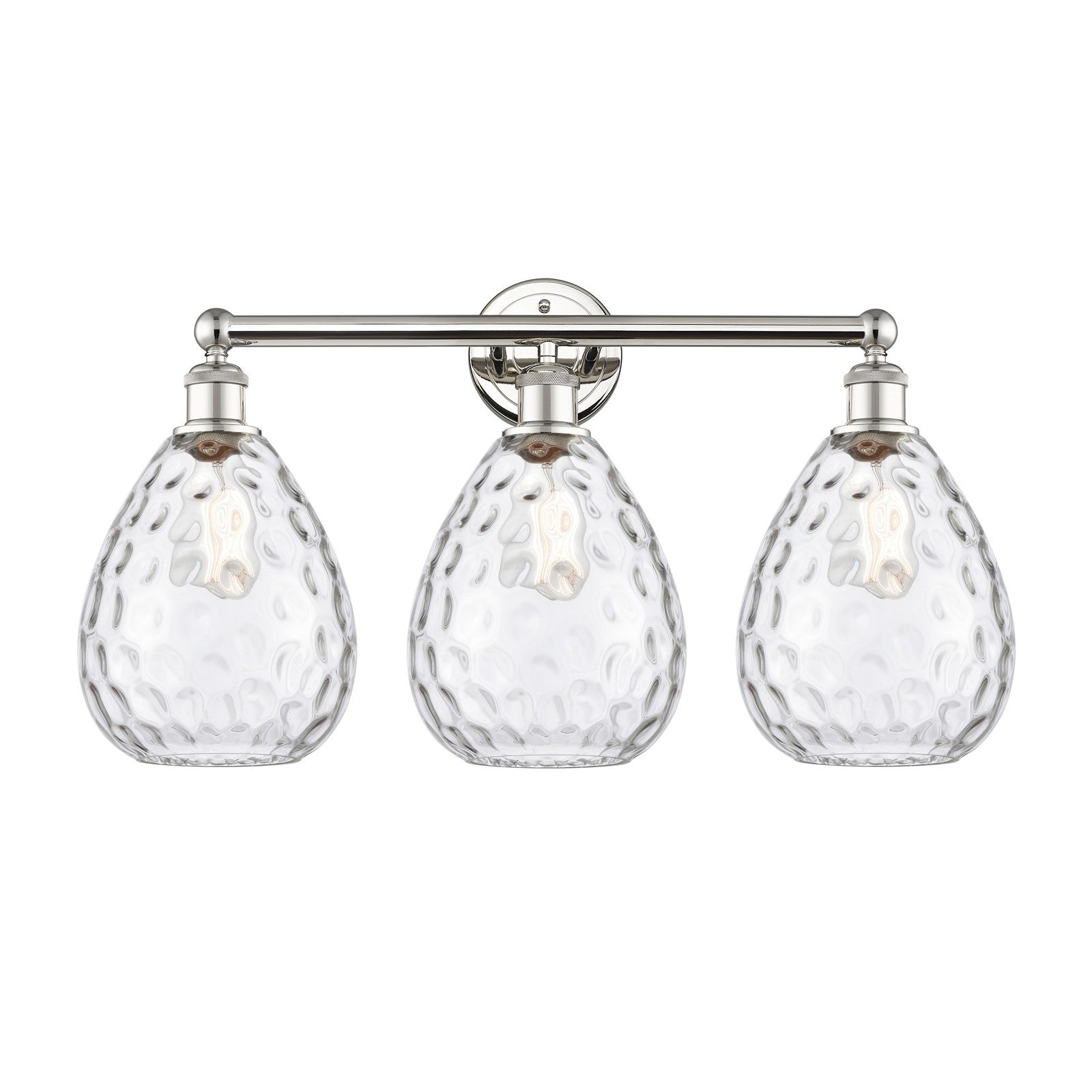 Innovations Waverly 26in 3-Light Bath Vanity Light | Industrial Polished Nickel Steel and Clear Glass | Bathroom Vanity | 26 x | Model 616-3W-PN-G372
