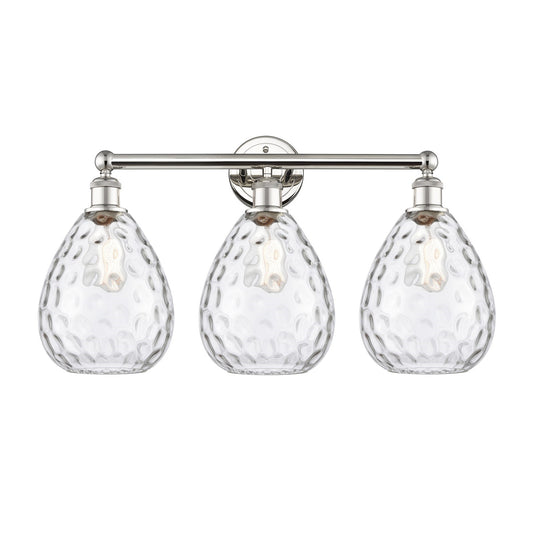 Innovations Waverly 26in 3-Light Bath Vanity Light | Industrial Polished Nickel Steel and Clear Glass | Bathroom Vanity | 26 x | Model 616-3W-PN-G372