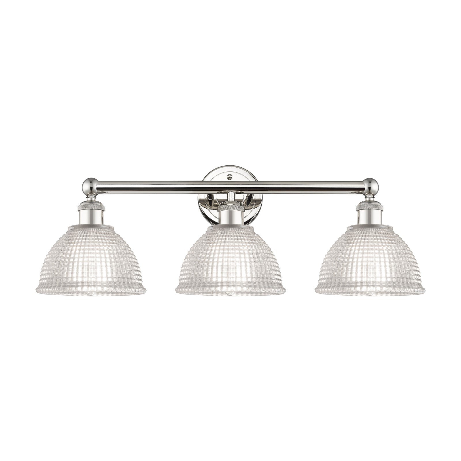 Innovations Arietta 26in 3-Light Bath Vanity Light | Industrial Polished Nickel and Clear Glass | Bathroom Vanity | 26 x 10.25 x | Model 616-3W-PN-G422