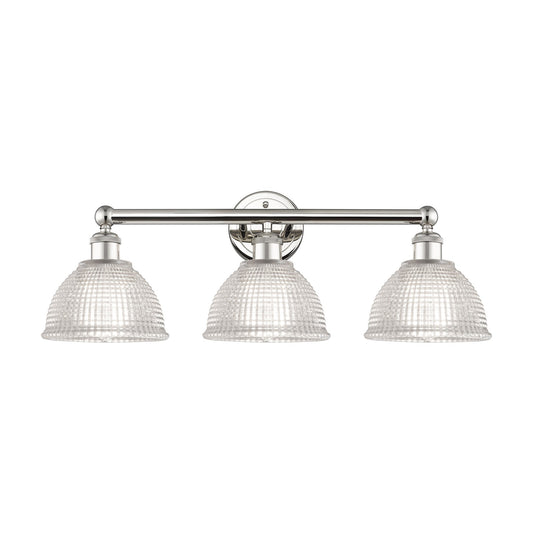Innovations Arietta 26in 3-Light Bath Vanity Light | Industrial Polished Nickel and Clear Glass | Bathroom Vanity | 26 x 10.25 x | Model 616-3W-PN-G422