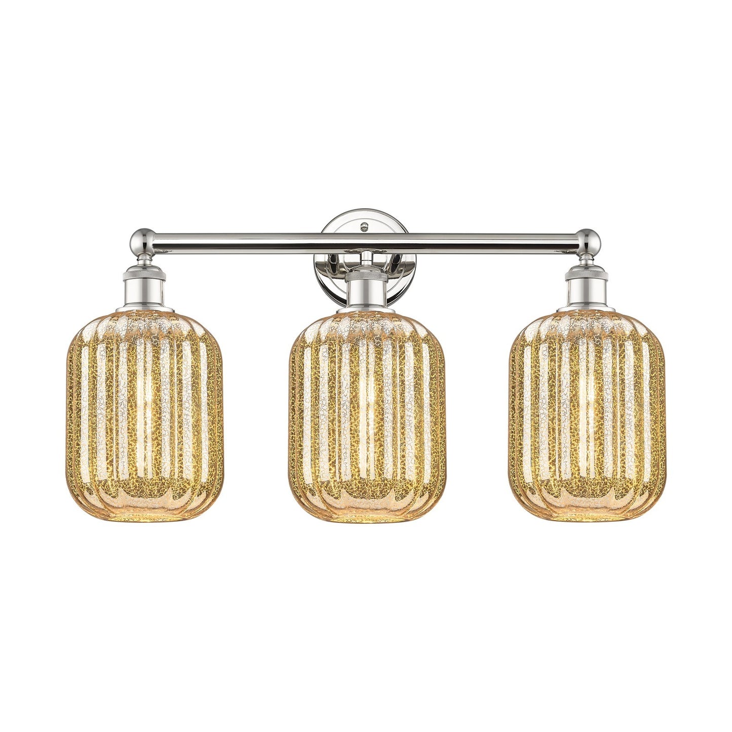 Innovations Preston Cylinder 25in 3-Light Bath Vanity | Industrial Polished Nickel Steel and Mercury Glass | Bathroom Vanity & | Model 616-3W-PN-G460-7ME