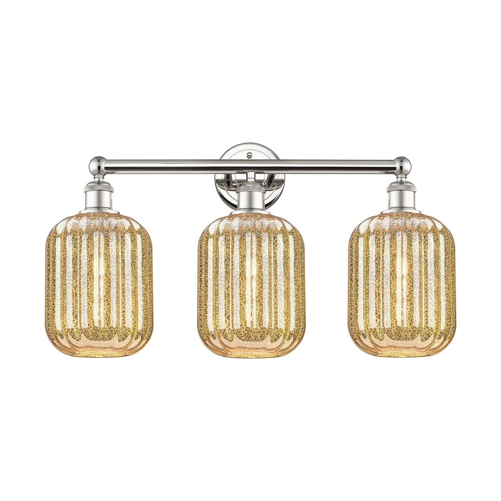 Innovations Preston Cylinder 25in 3-Light Bath Vanity | Industrial Polished Nickel Steel and Mercury Glass | Bathroom Vanity & | Model 616-3W-PN-G460-7ME