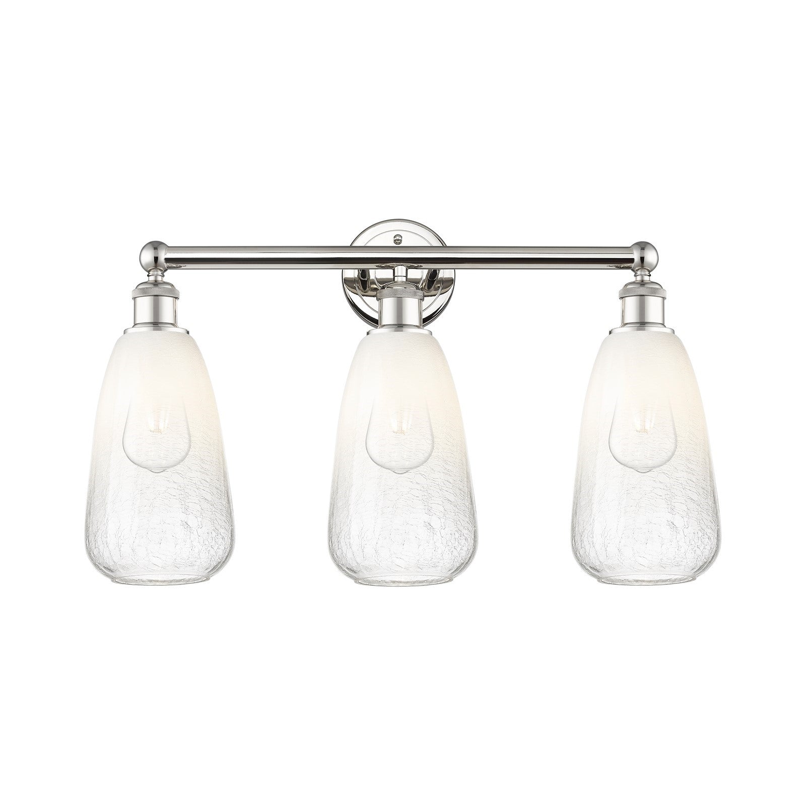 Innovations Brookhaven Almond 24in 3-Light Bath Vanity Light | Industrial Polished Nickel and Opal Glass | Bathroom Vanity | 24 | Model 616-3W-PN-G480-6OP
