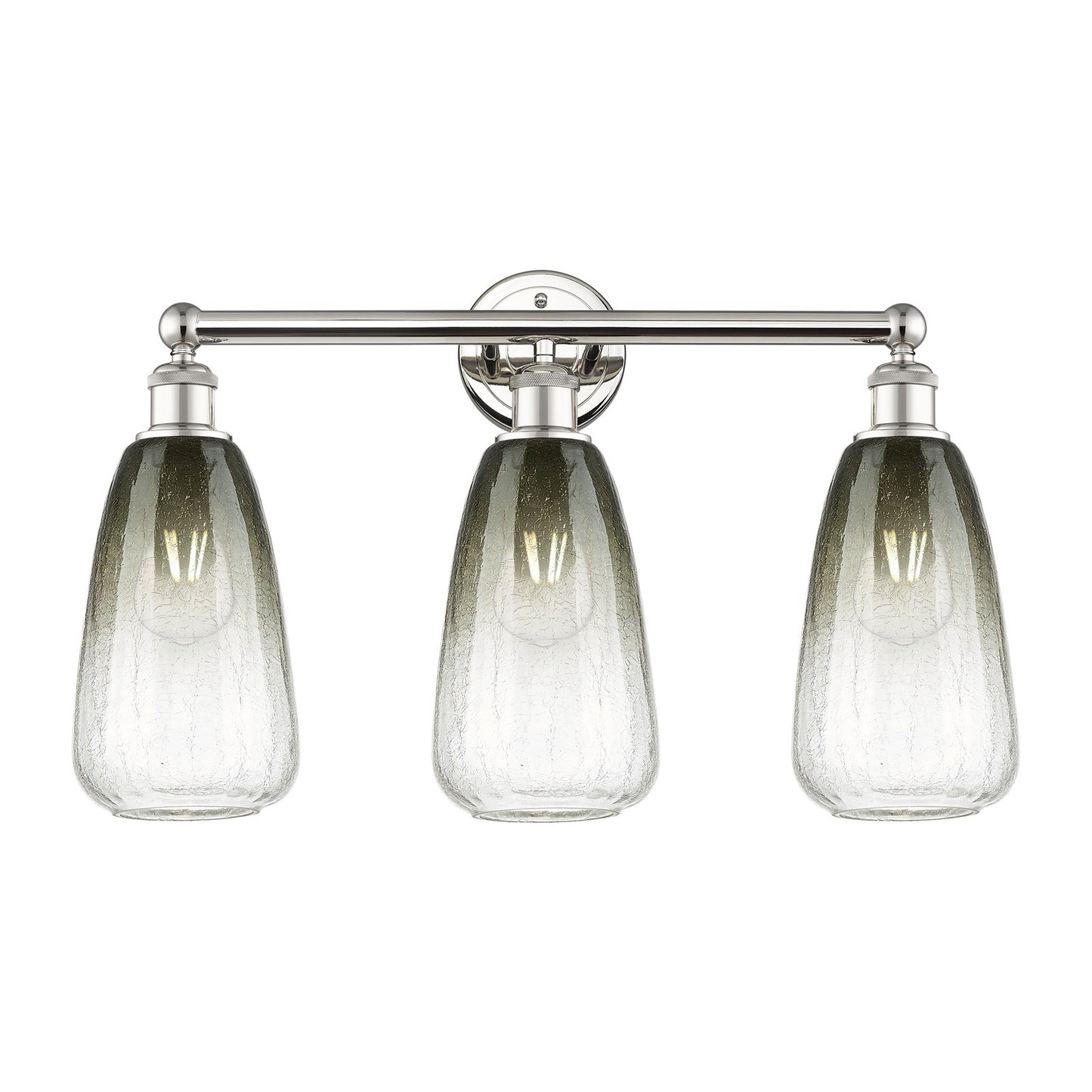 Innovations Brookhaven Almond 24in 3-Light Bath Vanity Light | Industrial Polished Nickel and Slate Glass | Bathroom Vanity | Model 616-3W-PN-G480-6SL