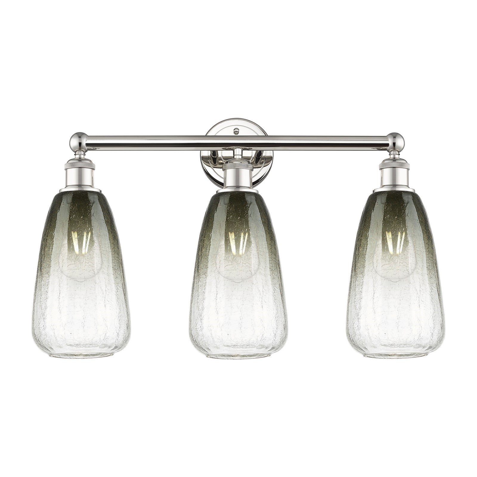 Innovations Brookhaven Almond 24in 3-Light Bath Vanity Light | Industrial Polished Nickel and Slate Glass | Bathroom Vanity | Model 616-3W-PN-G480-6SL