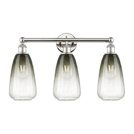 Innovations Brookhaven Almond 24in 3-Light Bath Vanity Light | Industrial Polished Nickel and Slate Glass | Bathroom Vanity | Model 616-3W-PN-G480-6SL