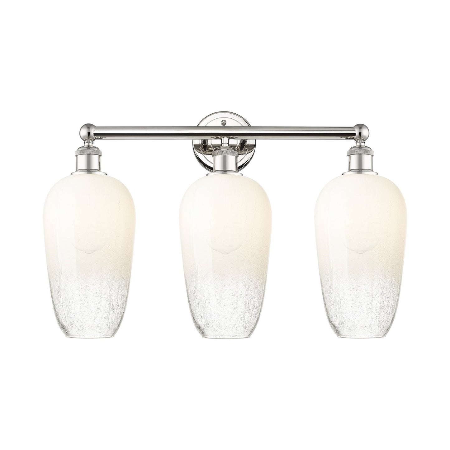 Innovations Brookhaven Flute 25in 3-Light Bath Vanity | Industrial Modern Polished Nickel Steel and Opal Glass | Bathroom | Model 616-3W-PN-G484-7OP