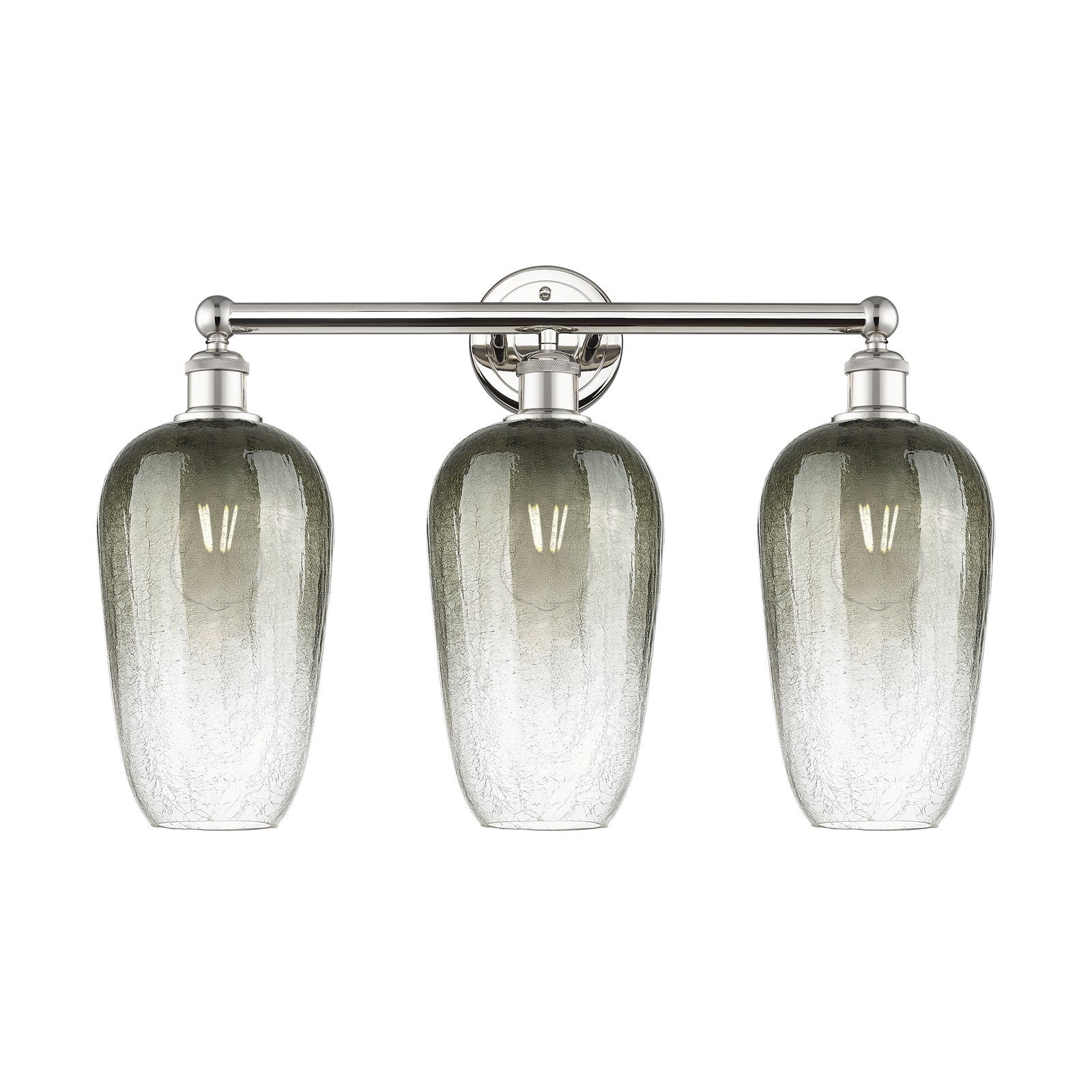 Innovations Brookhaven Flute 25in 3-Light Bath Vanity | Industrial Modern Polished Nickel and Slate Glass | Bathroom Vanity | Model 616-3W-PN-G484-7SL