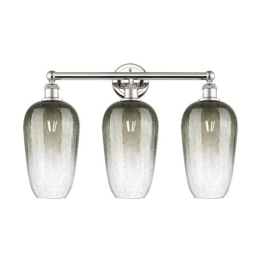 Innovations Brookhaven Flute 25in 3-Light Bath Vanity | Industrial Modern Polished Nickel and Slate Glass | Bathroom Vanity | Model 616-3W-PN-G484-7SL
