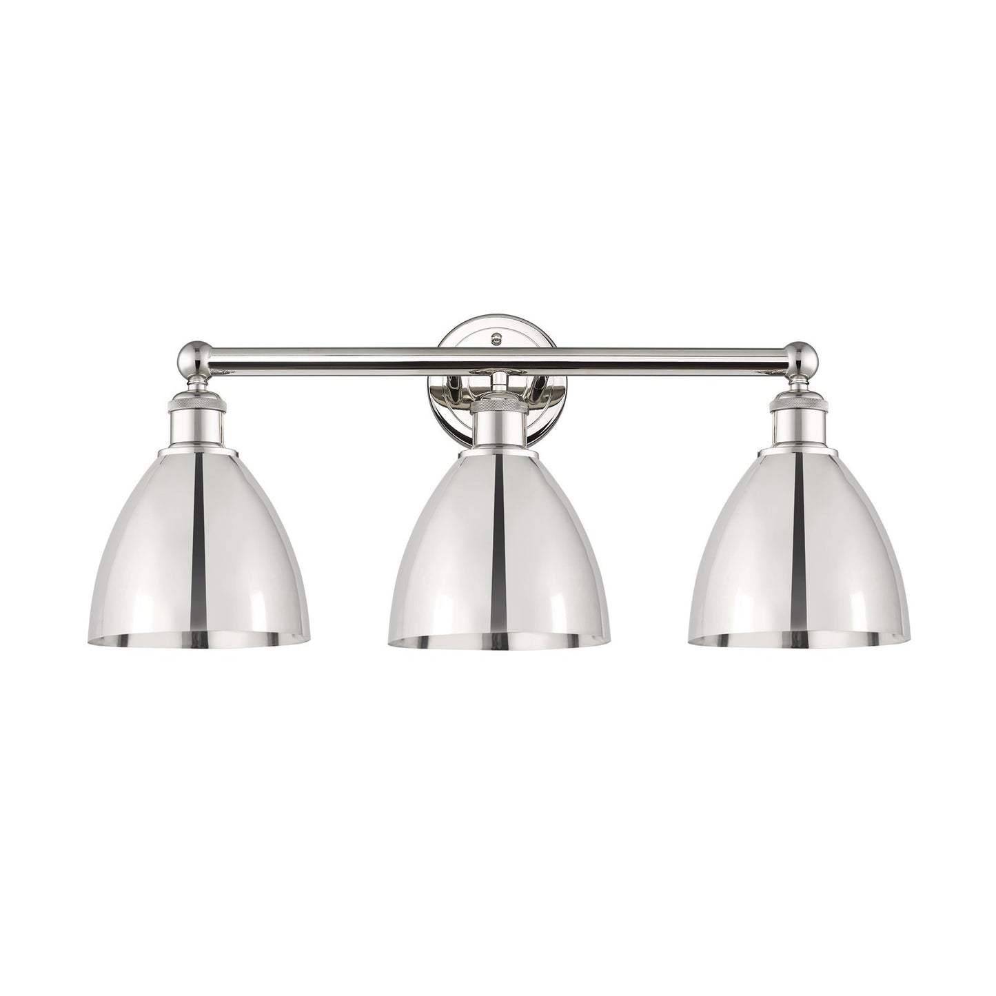 Innovations Bristol 26in 3-Light Bath Vanity Light | Industrial Polished Nickel Metal Shade | Bathroom Vanity | 25.5 x 11.75 in | Model 616-3W-PN-MBD-75-PN