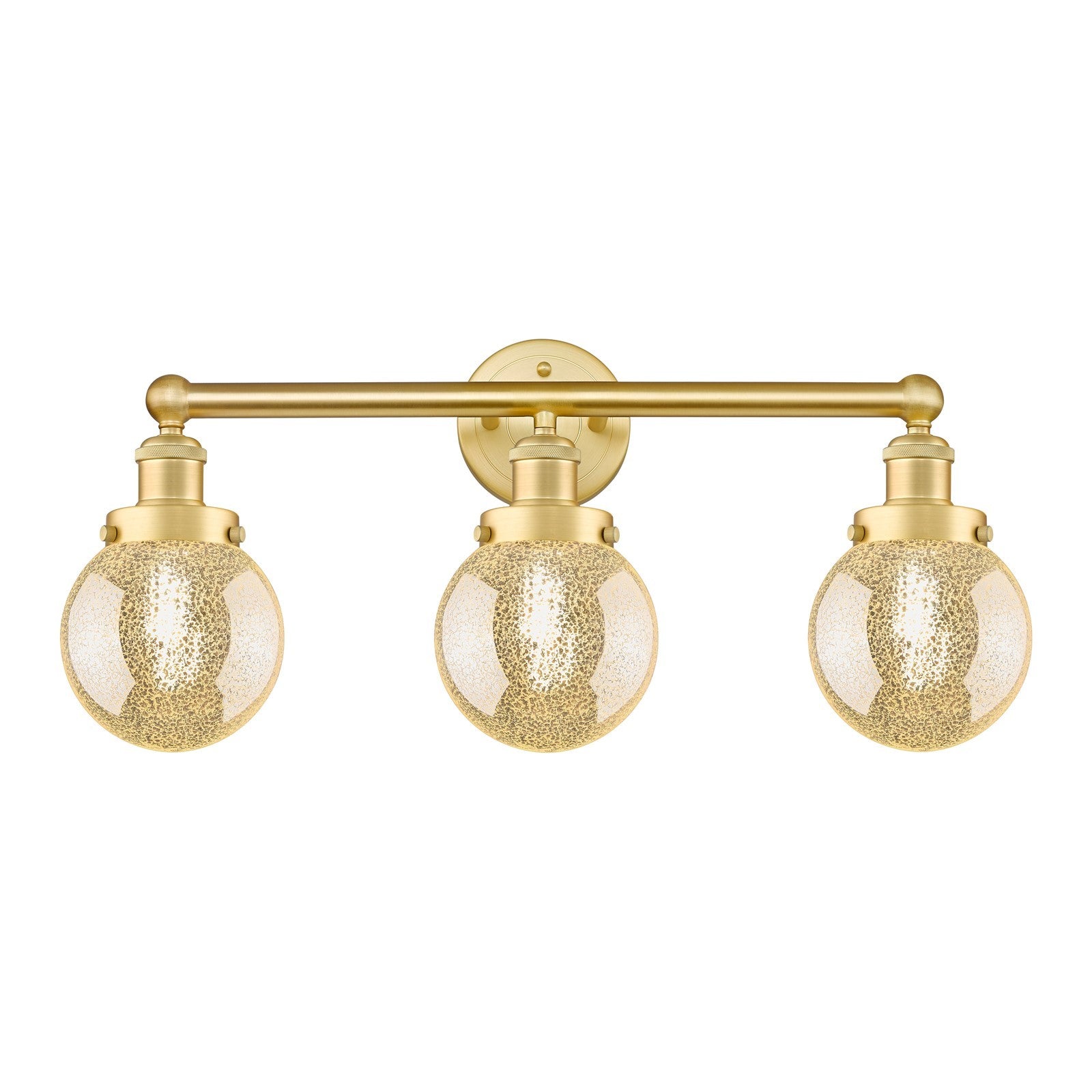 Innovations Beacon 24in 3-Light Bath Vanity Light | Industrial Satin Gold Steel and Mercury Glass | Bathroom Vanity & Powder Room | Model 616-3W-SG-G208-6