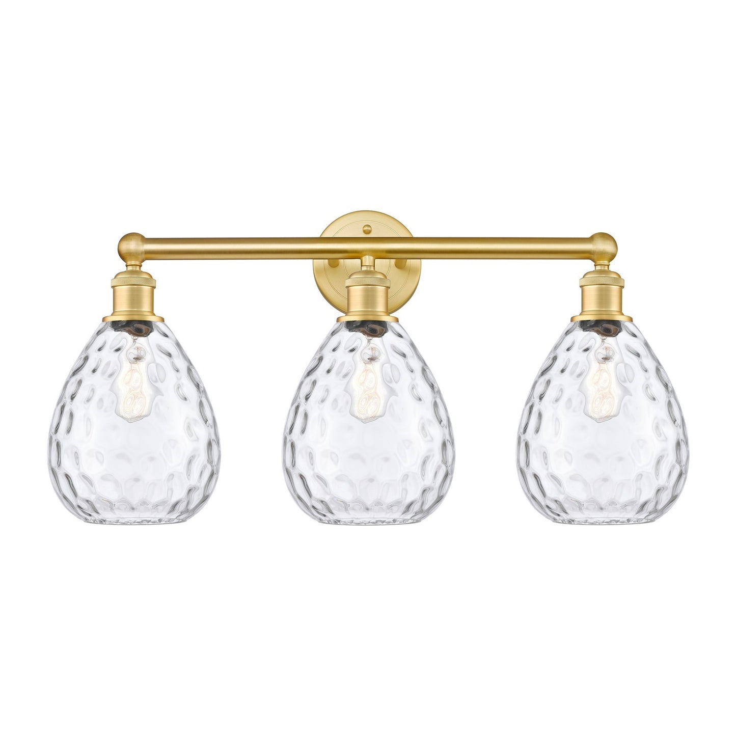 Innovations Waverly 26in 3-Light Bath Vanity Light | Industrial Satin Gold Steel and Clear Glass | Bathroom Vanity | 26 x 14.25 x | Model 616-3W-SG-G372