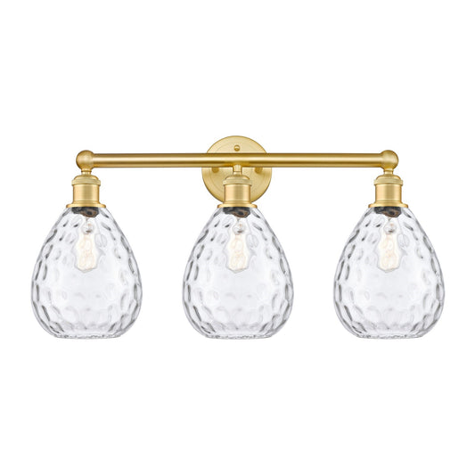 Innovations Waverly 26in 3-Light Bath Vanity Light | Industrial Satin Gold Steel and Clear Glass | Bathroom Vanity | 26 x 14.25 x | Model 616-3W-SG-G372