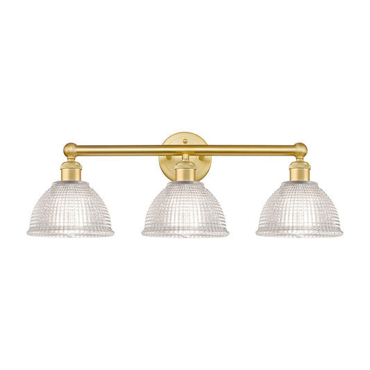 Innovations Arietta 26in 3-Light Bath Vanity Light | Industrial Satin Gold Steel and Clear Glass | Bathroom Vanity & Powder Room | Model 616-3W-SG-G422