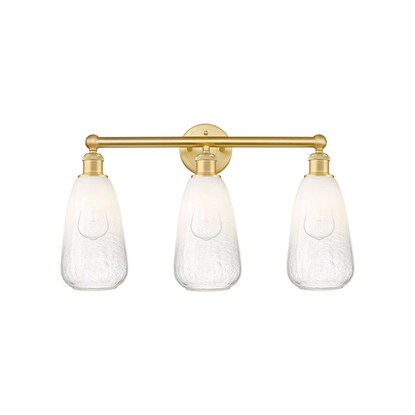 Innovations Brookhaven Almond 24in 3-Light Bath Vanity Light | Industrial Satin Gold Steel and Opal Glass | Damp Rated Bathroom | Model 616-3W-SG-G480-6OP