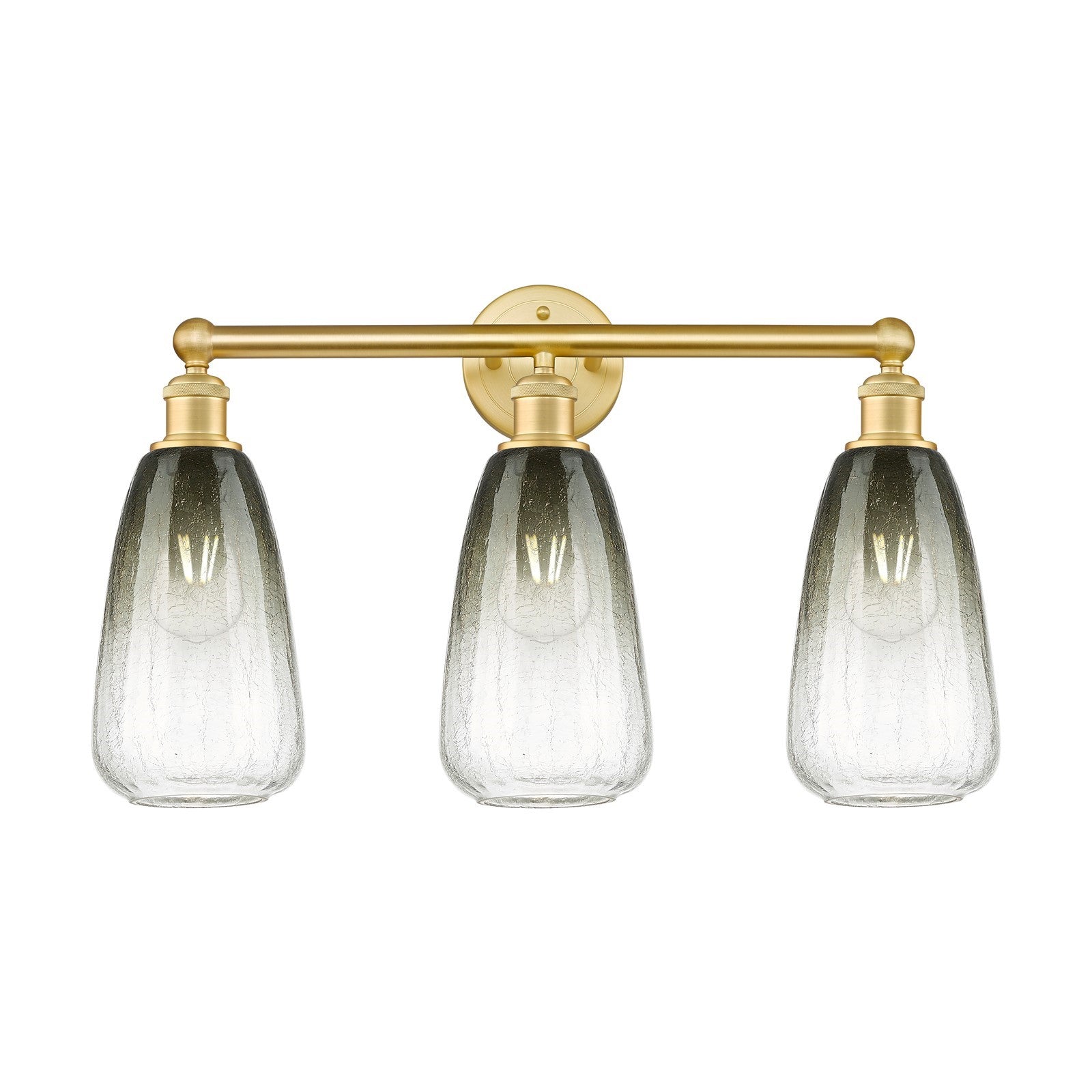 Innovations Brookhaven Almond 24in 3-Light Bath Vanity Light | Industrial Satin Gold Steel and Slate Glass | Kitchen & Bathroom | Model 616-3W-SG-G480-6SL