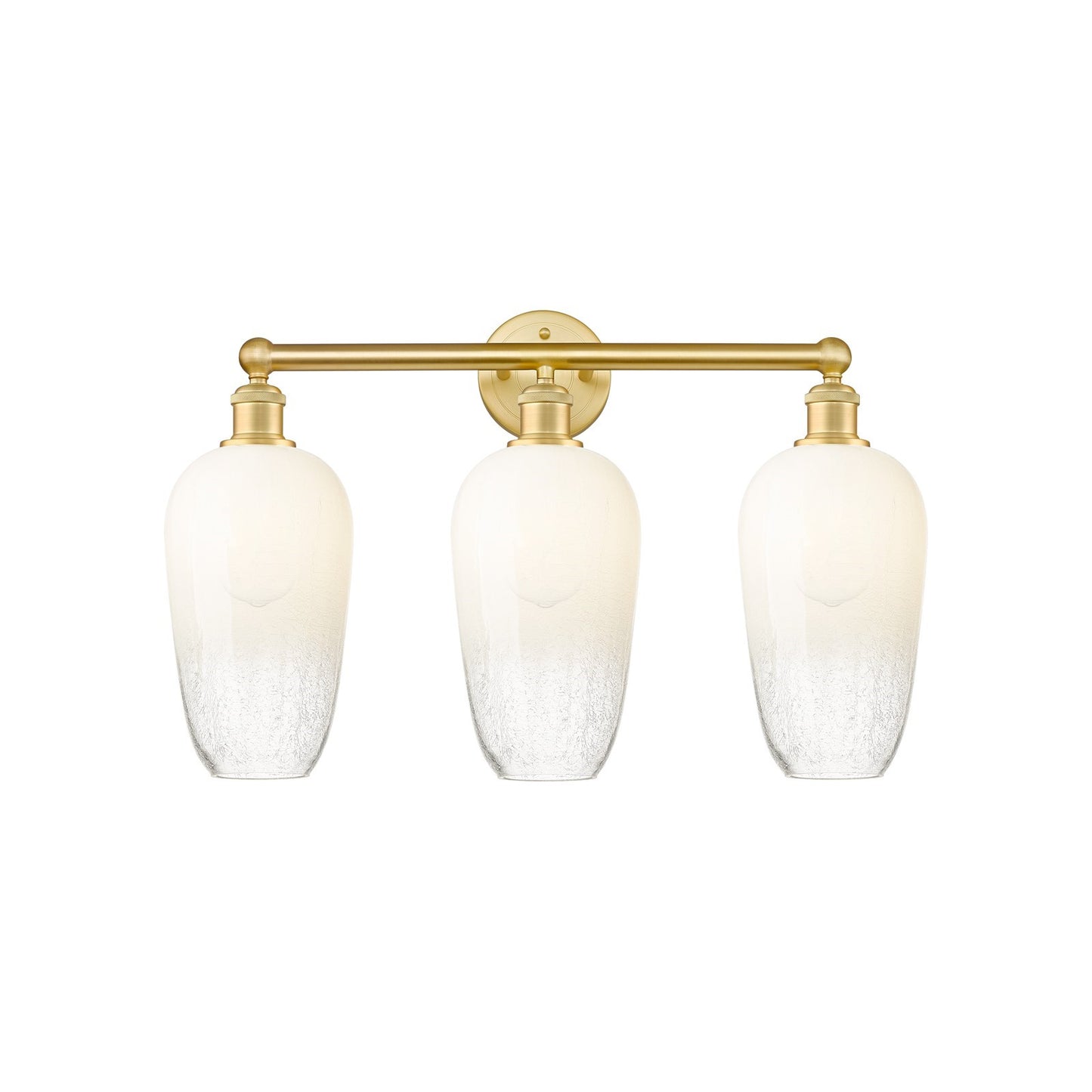 Innovations Brookhaven Flute 25in 3-Light Bath Vanity | Industrial Modern Satin Gold Steel and Opal Glass | Damp Rated Bathroom | Model 616-3W-SG-G484-7OP