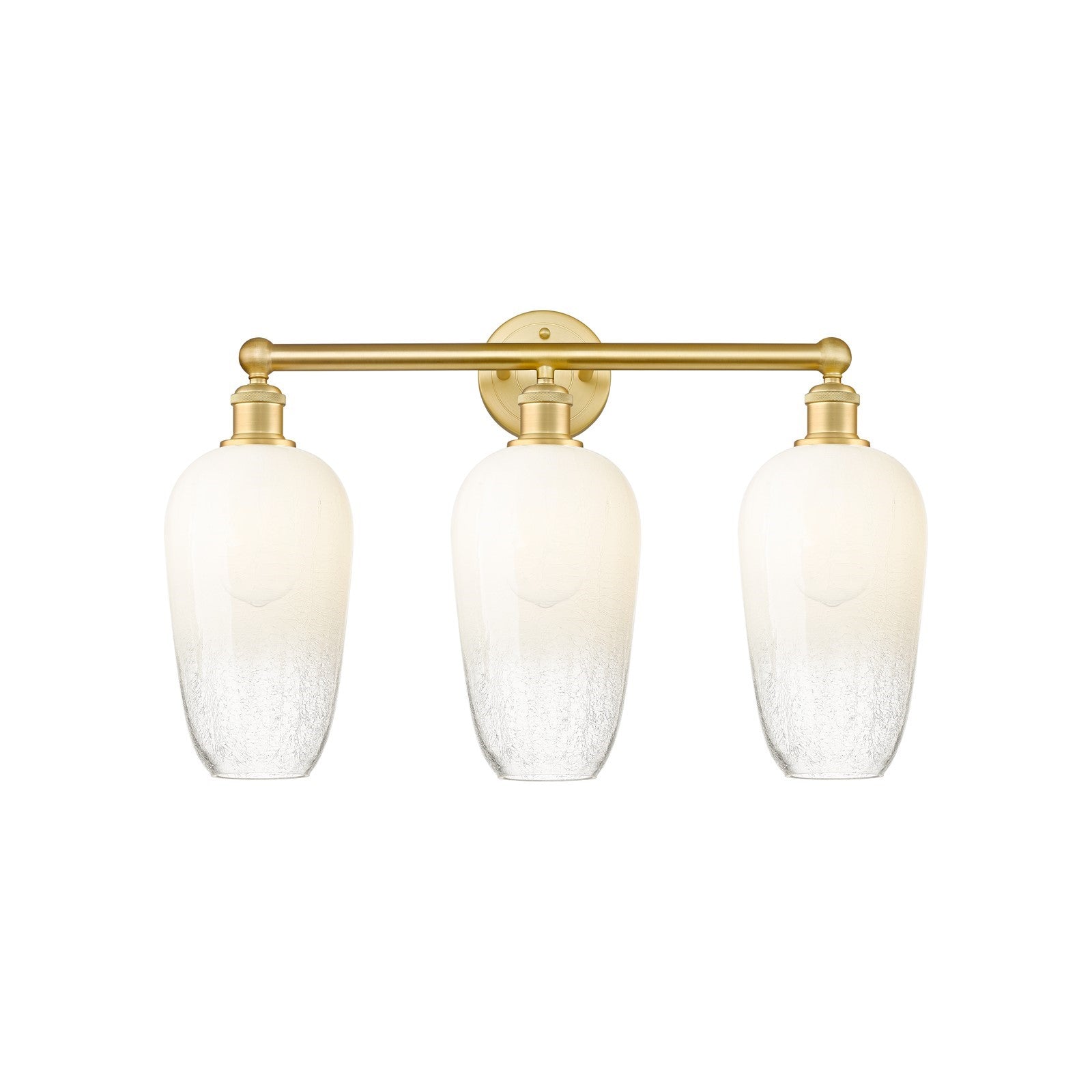 Innovations Brookhaven Flute 25in 3-Light Bath Vanity | Industrial Modern Satin Gold Steel and Opal Glass | Damp Rated Bathroom | Model 616-3W-SG-G484-7OP