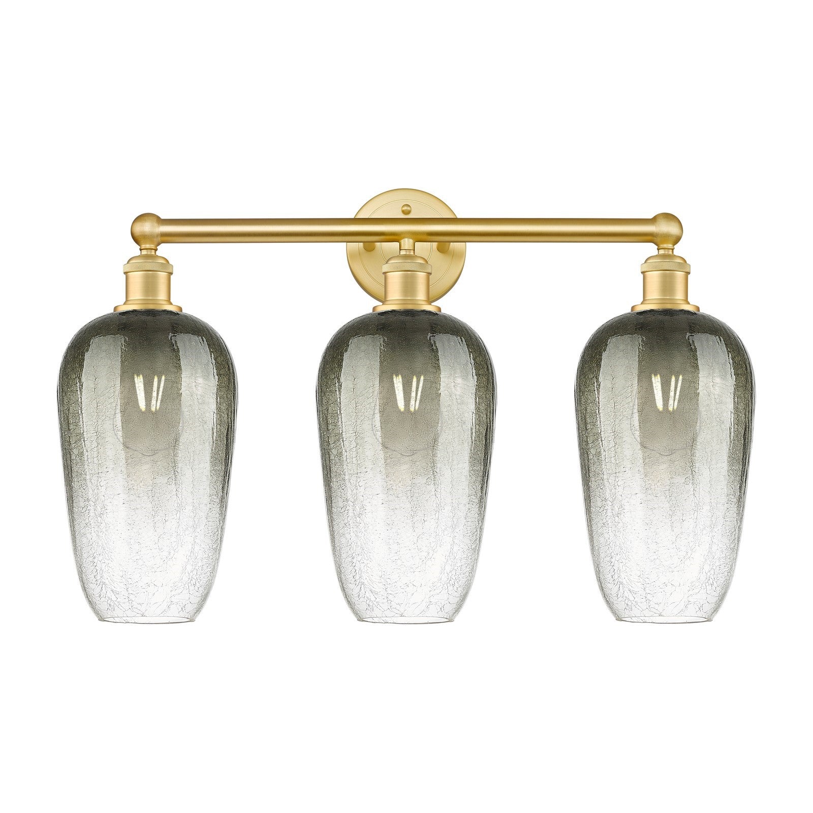 Innovations Brookhaven Flute 25in 3-Light Bath Vanity | Industrial Satin Gold Steel and Slate Glass | Bathroom Vanity & Powder | Model 616-3W-SG-G484-7SL