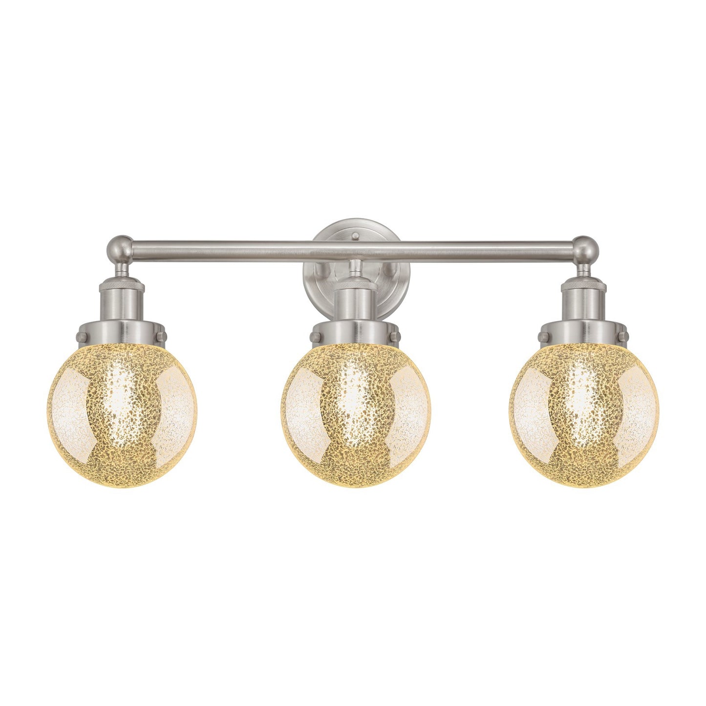 Innovations Beacon 24in 3-Light Bath Vanity | Industrial Brushed Satin Nickel Steel and Mercury Glass | Bathroom Vanity & Powder | Model 616-3W-SN-G208-6