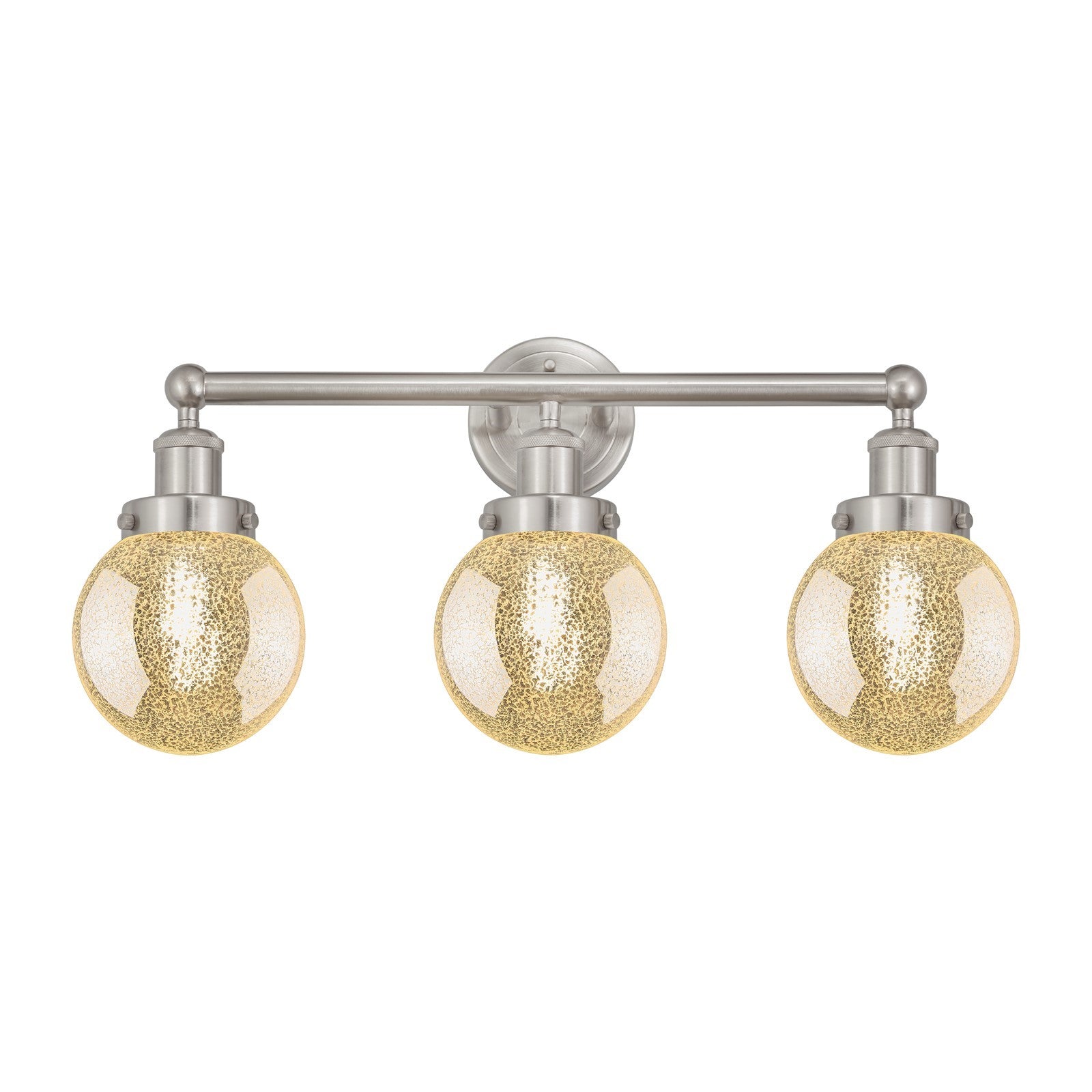 Innovations Beacon 24in 3-Light Bath Vanity | Industrial Brushed Satin Nickel Steel and Mercury Glass | Bathroom Vanity & Powder | Model 616-3W-SN-G208-6
