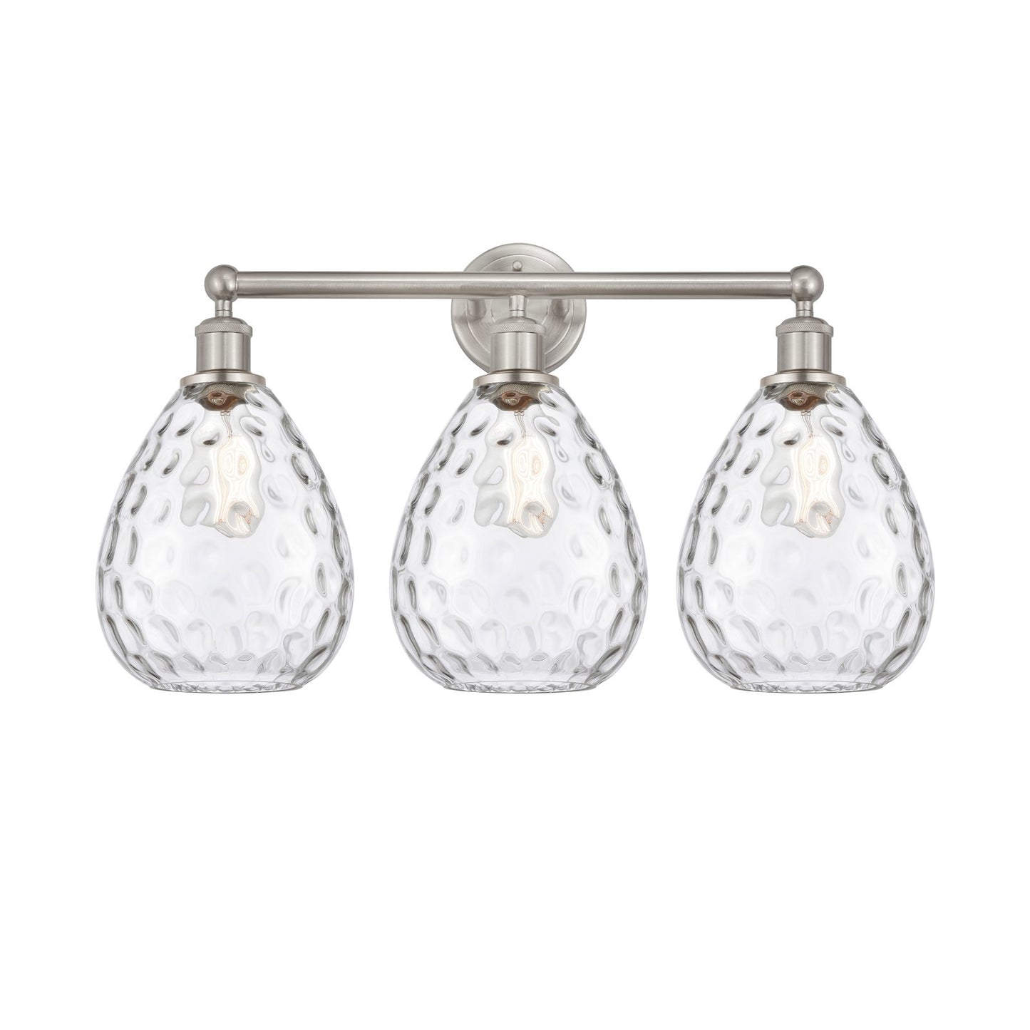 Innovations Waverly 26in 3-Light Bath Vanity | Industrial Brushed Satin Nickel and Clear Glass | Bathroom Vanity & Powder Room | 26 | Model 616-3W-SN-G372