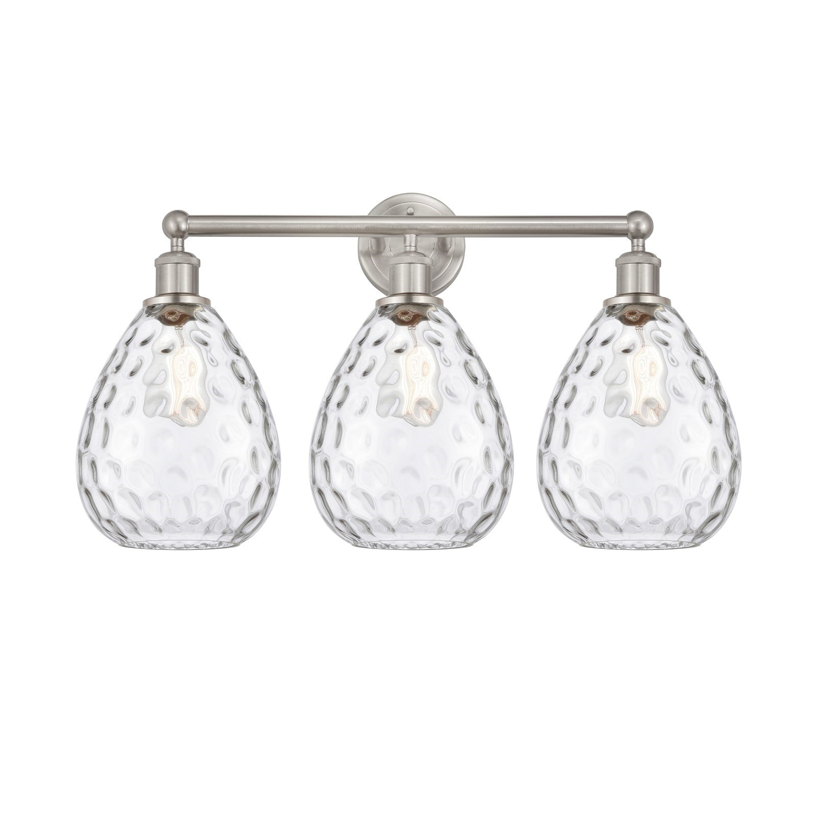 Innovations Waverly 26in 3-Light Bath Vanity | Industrial Brushed Satin Nickel and Clear Glass | Bathroom Vanity & Powder Room | 26 | Model 616-3W-SN-G372