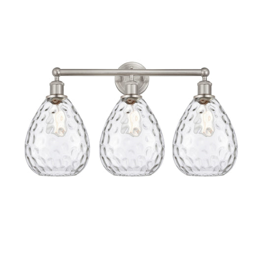 Innovations Waverly 26in 3-Light Bath Vanity | Industrial Brushed Satin Nickel and Clear Glass | Bathroom Vanity & Powder Room | 26 | Model 616-3W-SN-G372
