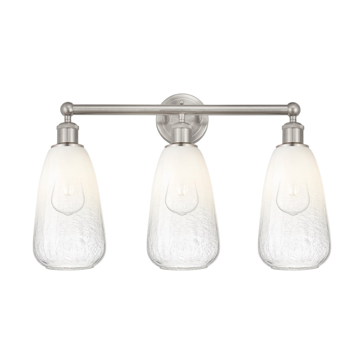 Innovations Brookhaven Almond 24in 3-Light Bath Vanity Light | Industrial Brushed Satin Nickel and Opal Glass | Bathroom Vanity | Model 616-3W-SN-G480-6OP