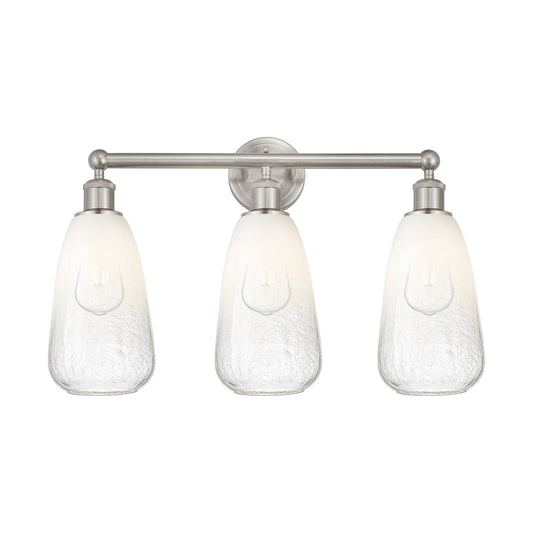 Innovations Brookhaven Almond 24in 3-Light Bath Vanity Light | Industrial Brushed Satin Nickel and Opal Glass | Bathroom Vanity | Model 616-3W-SN-G480-6OP