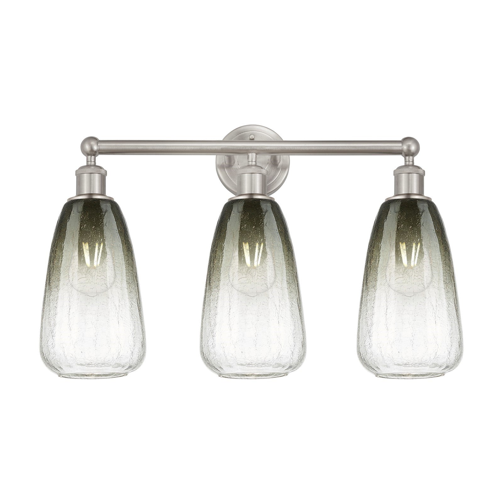 Innovations Brookhaven Almond 24in 3-Light Bath Vanity Light | Industrial Brushed Satin Nickel and Slate Glass | Bathroom | Model 616-3W-SN-G480-6SL