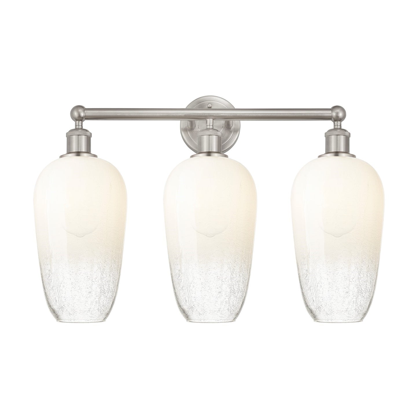 Innovations Brookhaven Flute 25in 3-Light Bath Vanity Light | Industrial Brushed Satin Nickel and Opal Glass | Bathroom Vanity | Model 616-3W-SN-G484-7OP