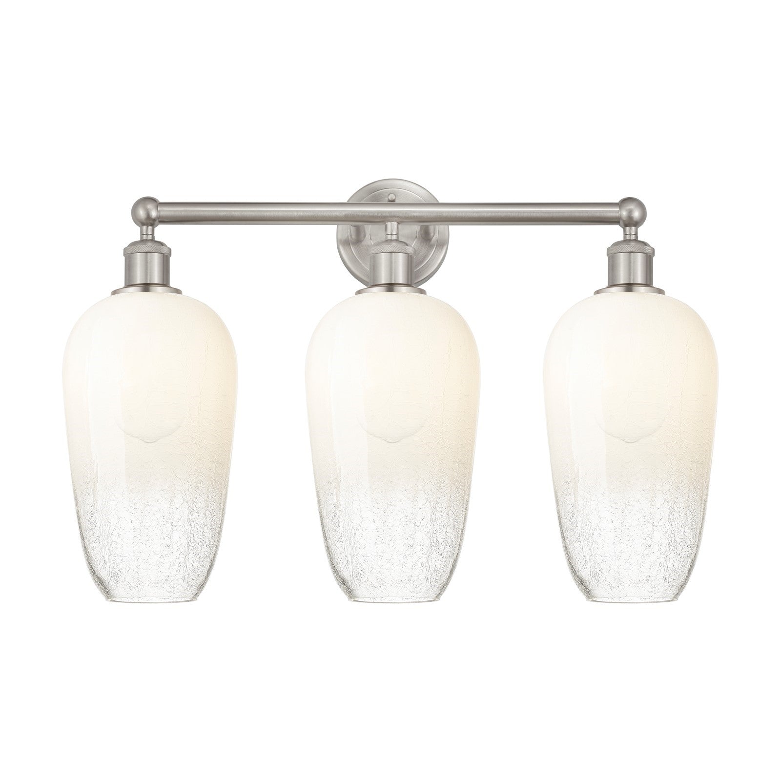Innovations Brookhaven Flute 25in 3-Light Bath Vanity Light | Industrial Brushed Satin Nickel and Opal Glass | Bathroom Vanity | Model 616-3W-SN-G484-7OP