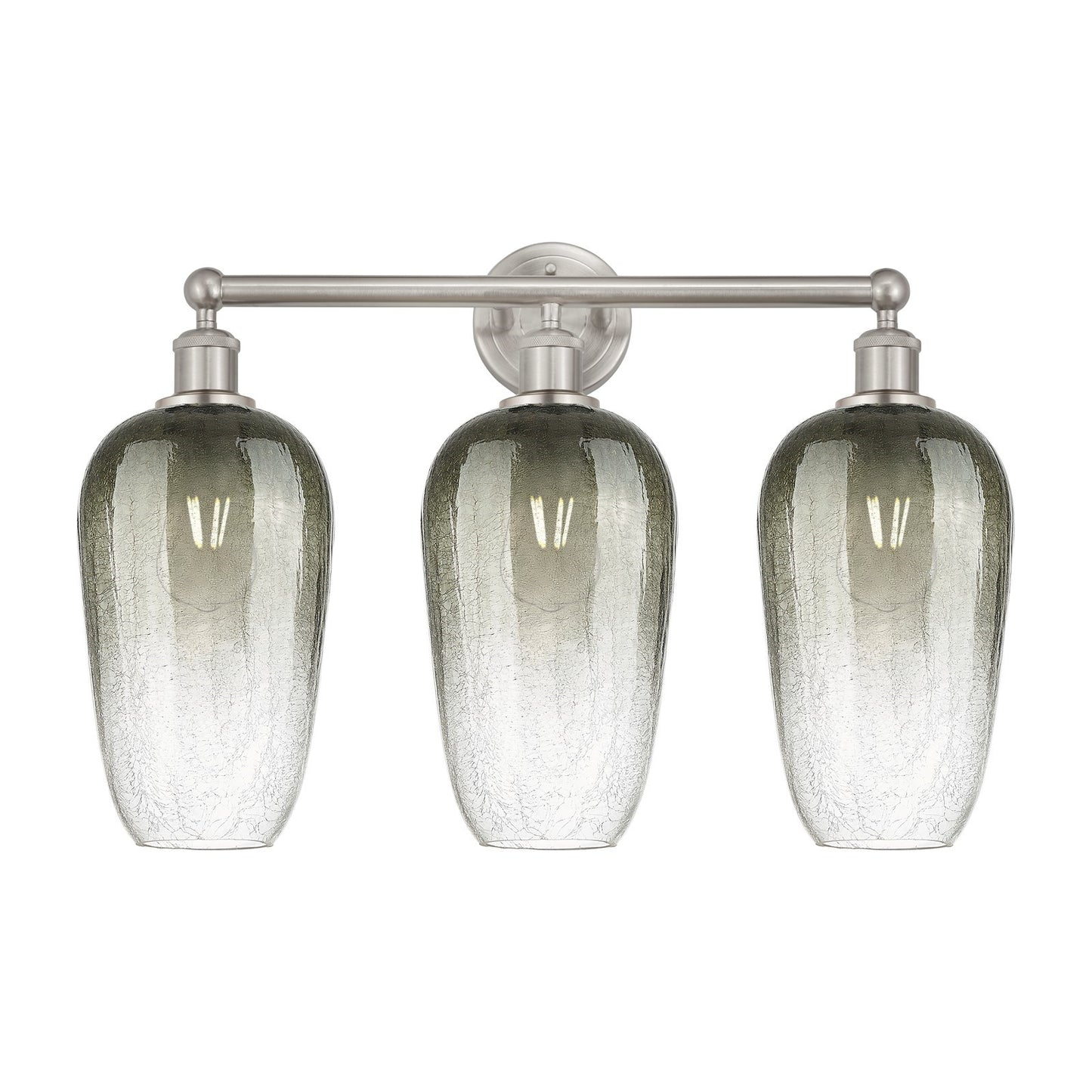 Innovations Brookhaven Flute 25in 3-Light Bath Vanity Light | Industrial Brushed Satin Nickel and Slate Glass | Bathroom Vanity | Model 616-3W-SN-G484-7SL