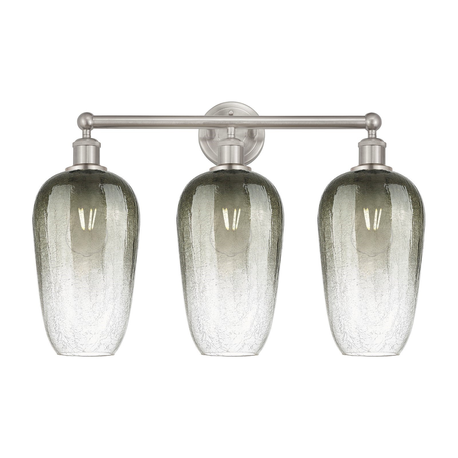Innovations Brookhaven Flute 25in 3-Light Bath Vanity Light | Industrial Brushed Satin Nickel and Slate Glass | Bathroom Vanity | Model 616-3W-SN-G484-7SL